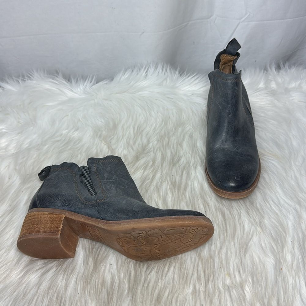 Korks By Kork-EaseTea Chelsea Grey Leather Ankle‎ Boots Sz 6